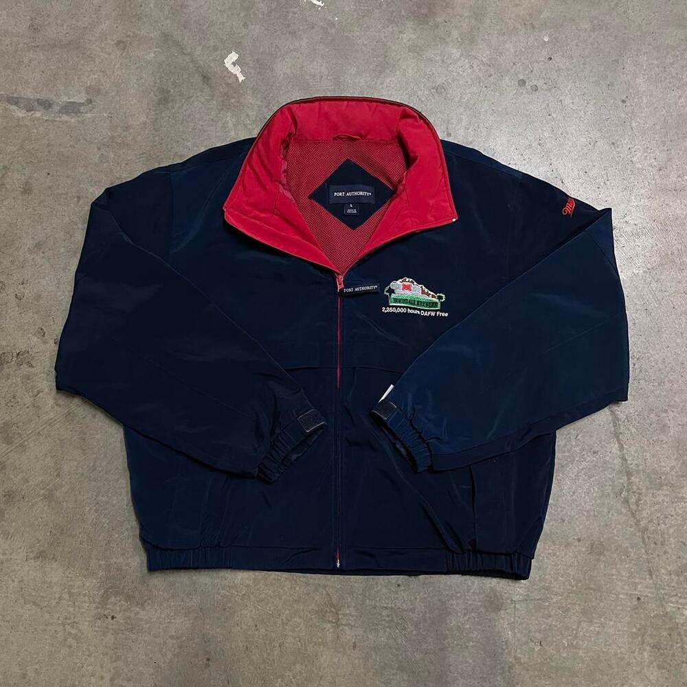 Port Authority Windbreaker - Navy & Red - Size Large - Excellent Condition